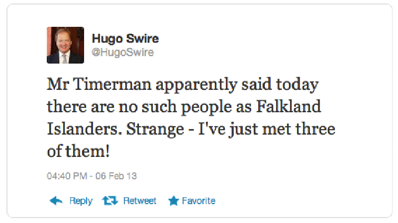 Hugo Swire tweet