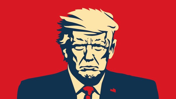 Washington, USA, 2024: Donald Trump, US presidential candidate, portrait. Poster of Donald Trump for presidential election in USA, vote. Republican candidate, USA political, Trump. Vector Illustration