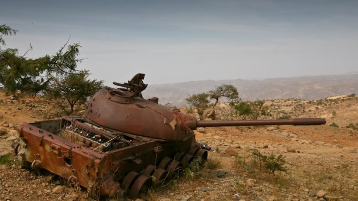 Tank in the Tigray area in Ethiopia