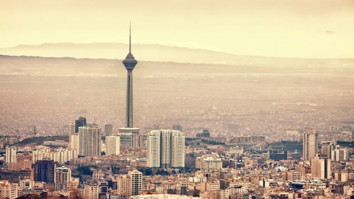 Tehran skyline with panoramic view of the city.