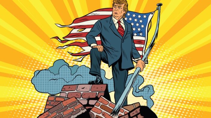 President Donald trump with USA flag, on the ruins. Comic book vintage pop art retro style illustration vector SSUCv3H4sIAAAAAAAEAI1Ty27bMBC8F+g/GDybiGjJkthrzwV6D3pYkRuZMC0KJOU2CPzv5UOKmaIJcjCgnVnOvsYvX7/sdmQApwT5tnuJUYiV1ovzFrwyU4DZfsVRKm+sAh3BiN0SQ5wHvzh0UWKFBHgcQ24G1/dbnccc7zYikeFFoMh31DhY5ePLfUG7ZYj0D+UEag0TmsWRjb/tP1D8iWbW+F8xnO4S+ePXNiuMOInnNFExqQ3dQZ70cUs8PsmWtR3tuBS0Acnp0B+QiurI65aF3wCpSpYm598e7aXc1VVJNEUMi1SmWNvVCNDxQV10Mlsl1DQWacJiuNgVL2DP6O9EPtAkwcoA8tc9EPzjcZKY0Cqj2yLJaGE+KWGDnn0jZXFcNNjPK81mksc3ErF1jKlrZjGV8adcb7NR8KG5FEO+29d67CuKYFH3IE5gQYRNu4f5n/sTc978+2Gb2e2T8enchfnvSsLMz1aNJ59GZwURb5FAcqhYR6uaVuy9For5X6vlXCKDSgxZzepD3xx427Mj75u6Jdtfz4izkqWdVCorewbYN4x2A69pU/WccjY0dADGuhaB4RMGW97+Au0mst4CBAAA