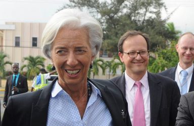Christine Lagarde visits Jamaica in 2014. Image by the IMF